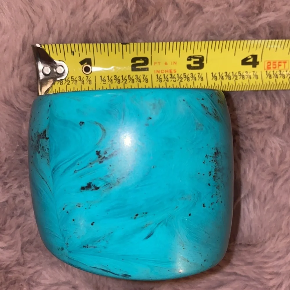 Turquoise bracelet bangle thick 3 inch fashion jewelry boho chic bright colors​
